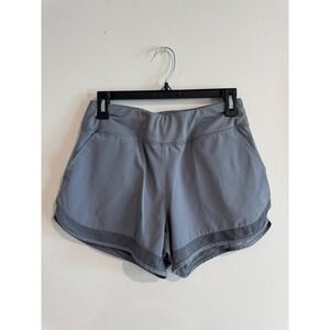 Layer 8 Qwick-Dry Running Shorts Women Small Grey Mesh Trim Hem